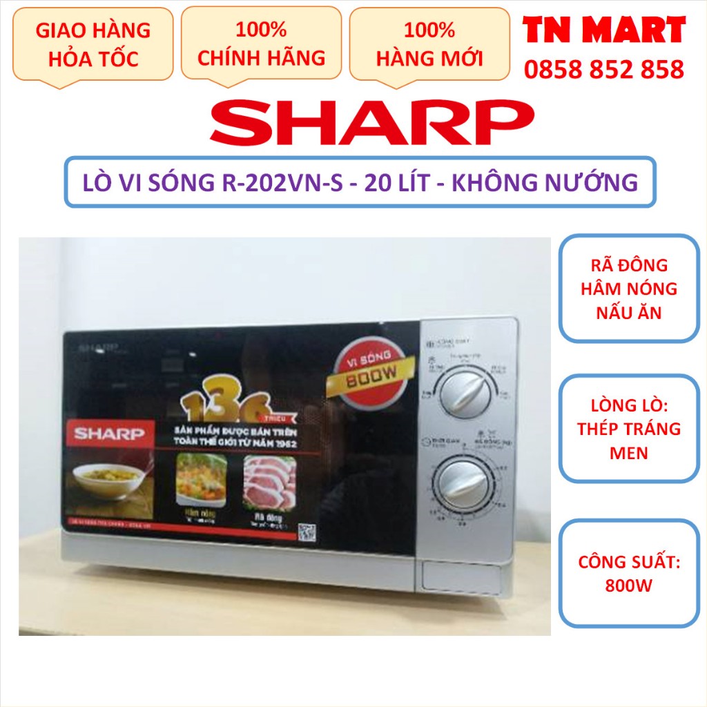 Lò vi sóng Sharp 20 lít, không nướng, chính hãng, bảo hành 12 tháng
