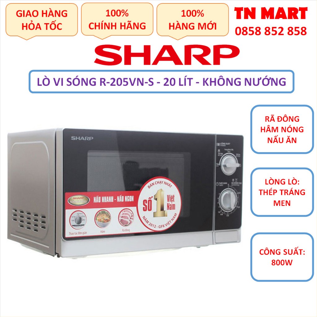 Lò vi sóng Sharp 20 lít, không nướng, chính hãng, bảo hành 12 tháng