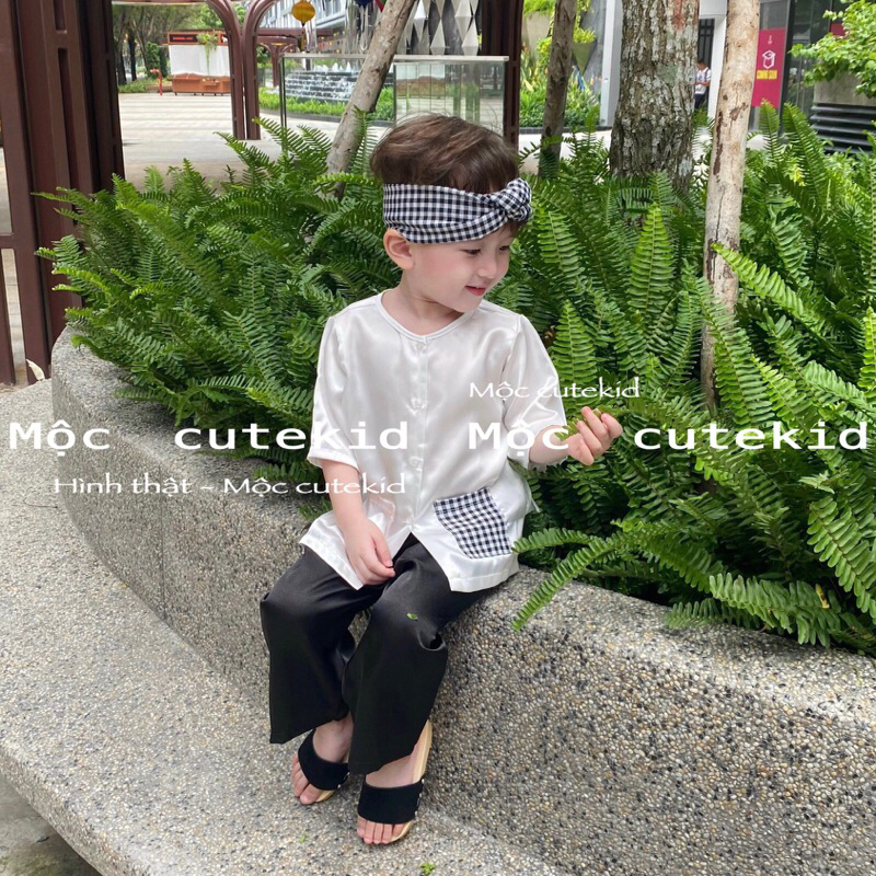 Bộ bà ba cho bé  - túi caro  - set đồ cho bé đi chơi, bộ quần áo đi chơi Lễ Hội cho bé