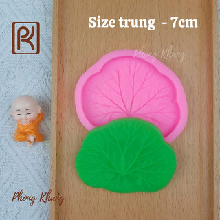 Khuôn silicon 4d Phong Khang làm rau câu lá sen tròn trung