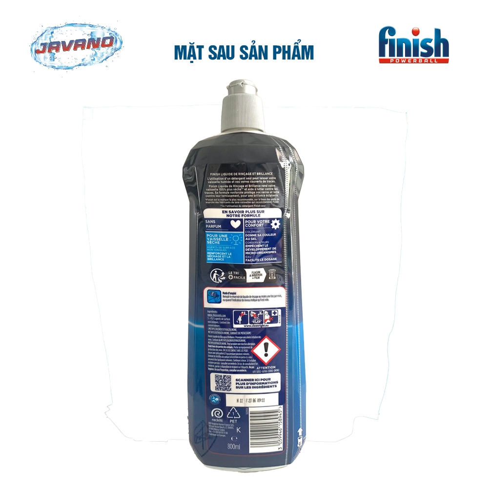 Dầu bóng Finish chai 800ml - Nước Làm Bóng Dùng Cho Máy Rửa Bát  - Chất Trợ Xả Máy - JAVANO