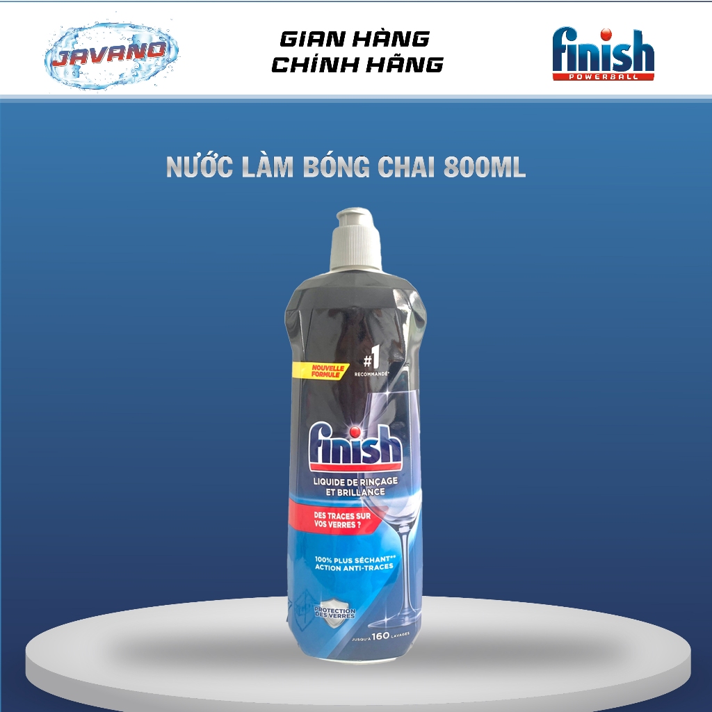 Dầu bóng Finish chai 800ml - Nước Làm Bóng Dùng Cho Máy Rửa Bát  - Chất Trợ Xả Máy - JAVANO