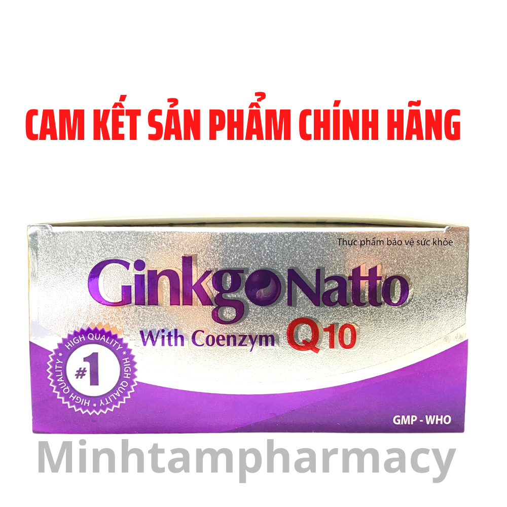 Viên uống bổ não Ginkgo Natto 360mg tím tăng tuần hoàn não, giảm đau đầu, giúp ngủ ngon - Hộp 100 Viên