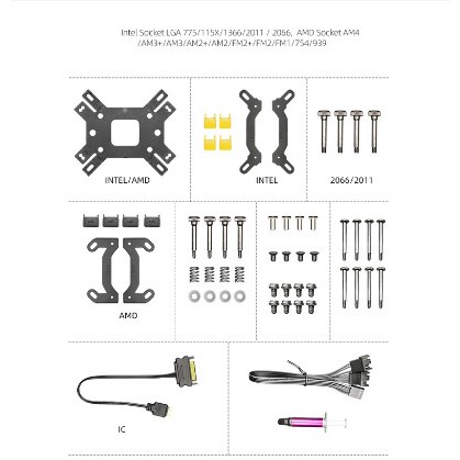 Tản nhiệt CPU All in One Tản Nhiệt Nước CPU AiO Coolmoon 120mm Hỗ trợ Socket 1700 Led 5v ARGB Đồng Bộ Màu Mainboard