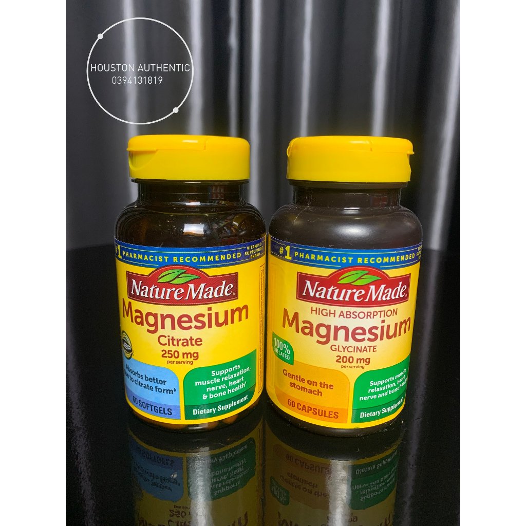 Viên uống Nature Made bổ sung Magnesium Glycinate 200 mg 60 Viên _ Live mua tại Mỹ