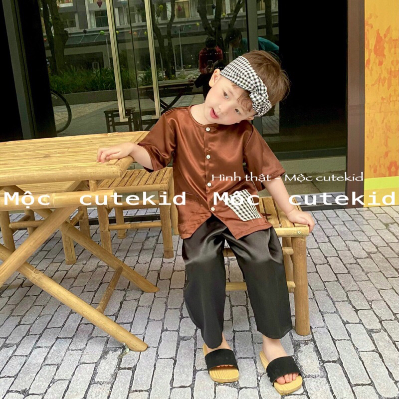 Bộ bà ba cho bé  - túi caro  - set đồ cho bé đi chơi, bộ quần áo đi chơi Lễ Hội cho bé