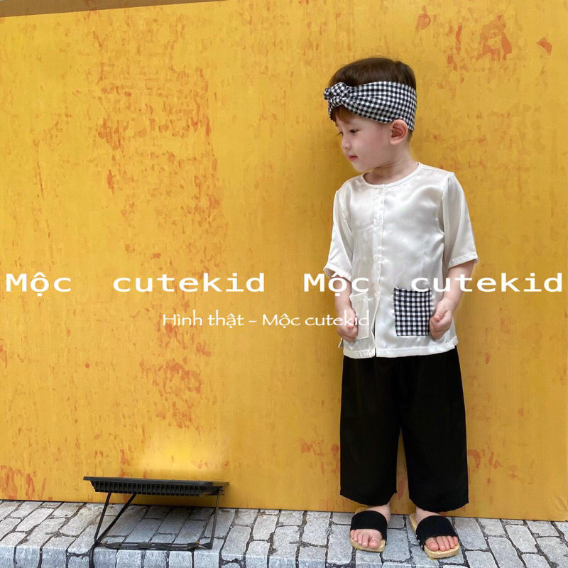 Bộ bà ba cho bé  - túi caro  - set đồ cho bé đi chơi, bộ quần áo đi chơi Lễ Hội cho bé