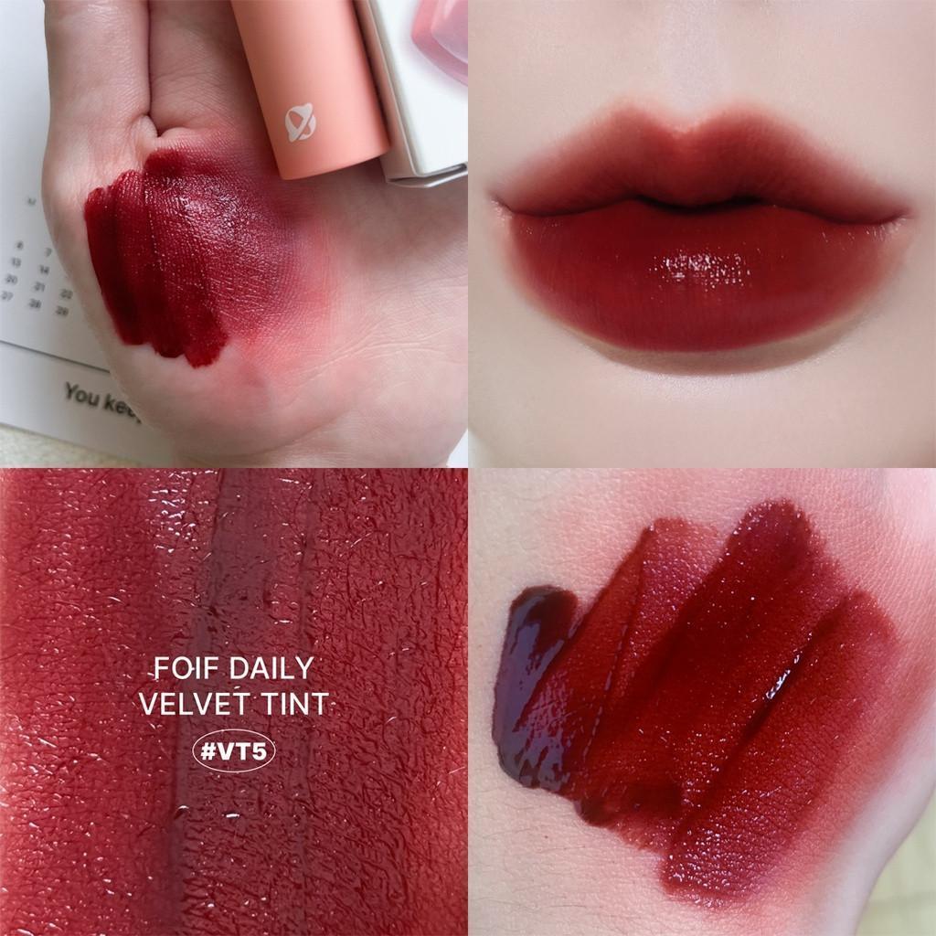 Combo 2 Son Tint Bóng FOIF Juicy Fit Tint 3g + Son Kem Lì FOIF Daily Velvet Tint 3g