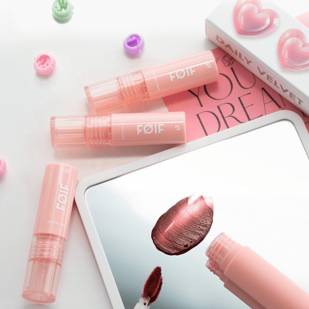 Combo 2 Son Tint Bóng FOIF Juicy Fit Tint 3g + Son Kem Lì FOIF Daily Velvet Tint 3g