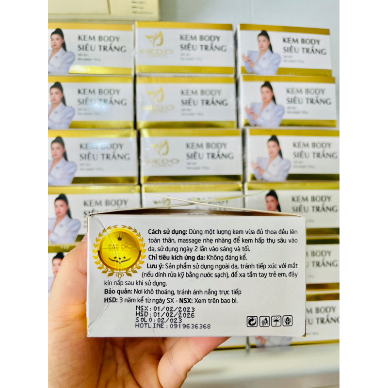 Dưỡng Body Siêu Trắng SEIDO Mẫu mới - Hủ 150gr✅