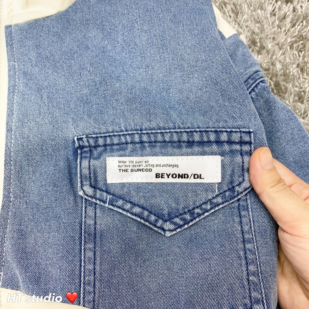 Khoác Bò Pha Gió Cực Chất Form RỘng Dễ Mặc Phong Cách Hàn Quốc