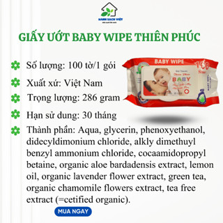 Khăn giấy ướt trẻ em THIÊN PHÚC BABY 100 tờ 1 bịch