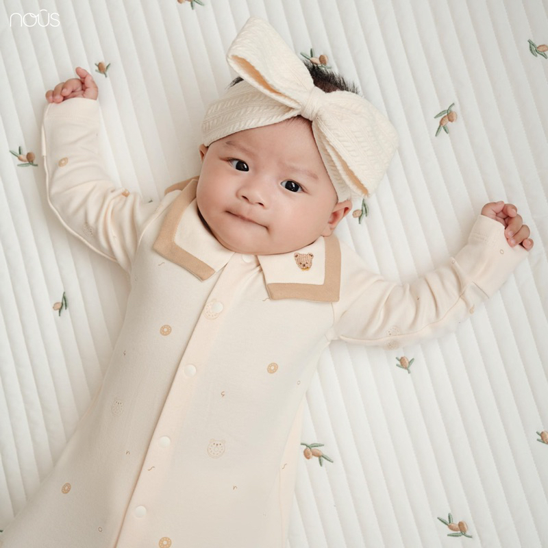 Bộ quần áo dài tay Nous Newborn cho bé sơ sinh 3-5,5kg thu đông chất liệu mềm mại chính hãng Nous