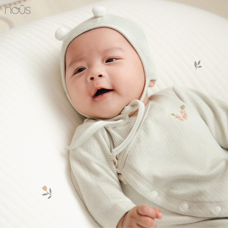 Bộ quần áo dài tay Nous Newborn cho bé sơ sinh 3-5,5kg thu đông chất liệu mềm mại chính hãng Nous