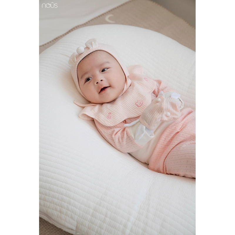 Bộ quần áo dài tay Nous Newborn cho bé sơ sinh 3-5,5kg thu đông chất liệu mềm mại chính hãng Nous