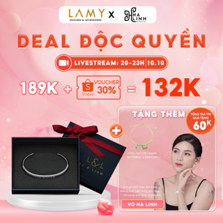   Chỉ còn 132K sau khi áp voucher  Vòng tay nam nữ Lyz and Liam Classic L&L Cuff Silver - Gift Box Hộp quà tặng nơ đỏ & k 