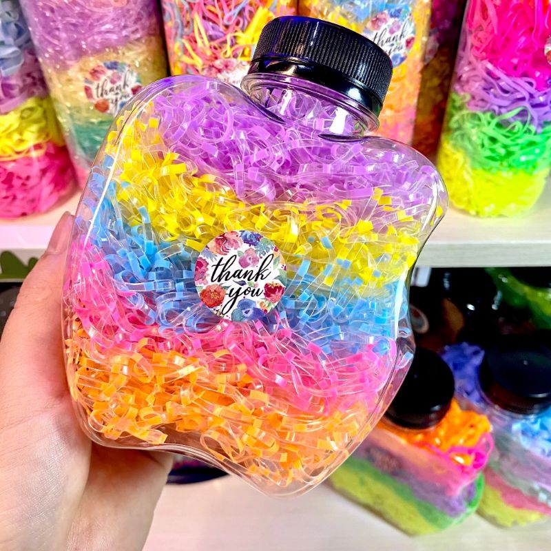 Hũ 500 dây thun buộc tóc cao su co giãn đủ các size cho bé và người lớn