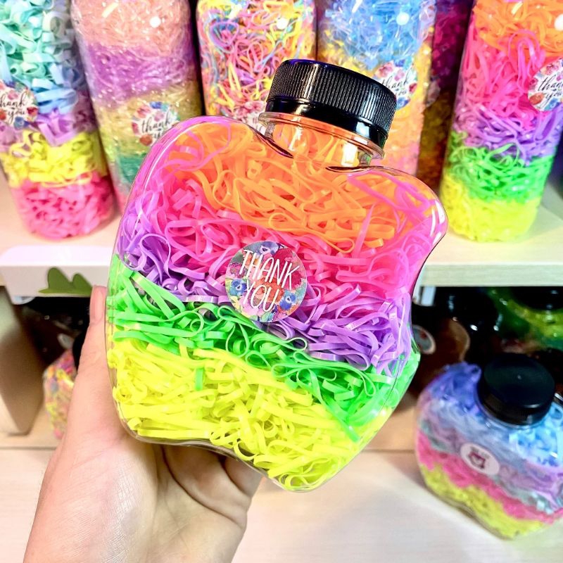 Hũ 500 dây thun buộc tóc cao su co giãn đủ các size cho bé và người lớn