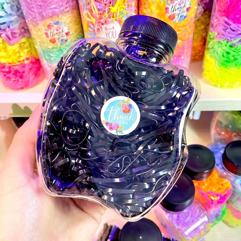 Hũ 500 dây thun buộc tóc cao su co giãn đủ các size cho bé và người lớn