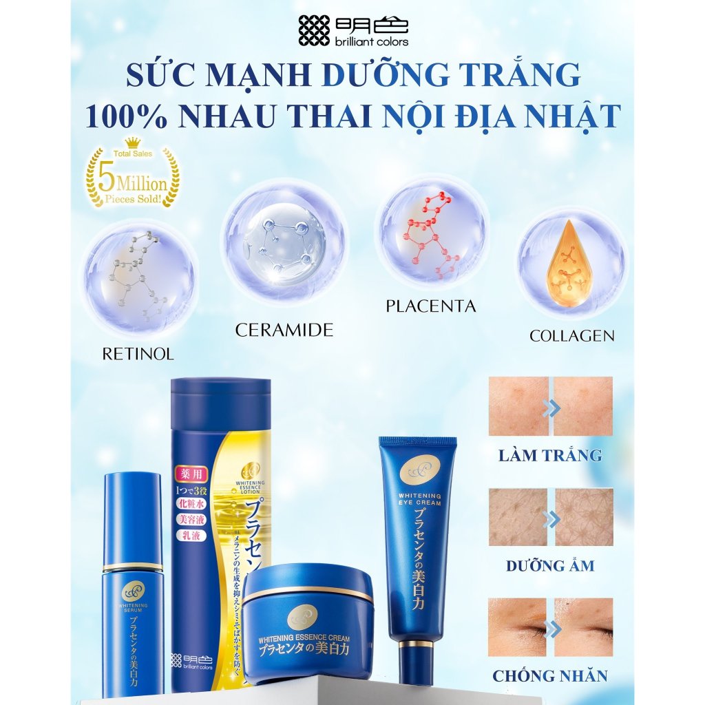 Kem dưỡng chứa nhau thai giúp dưỡng trắng & giảm nếp nhăn Meishoku Placewhiter 55g