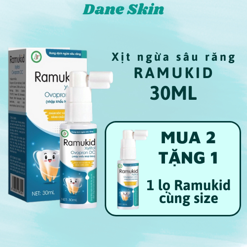 Ramukid Xịt chống sâu răng - Giúp làm sạch khoang miệng, ngăn và giảm mủn răng, giảm hôi miệng