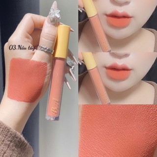 Son kem lì nắp vàng cao cấp b.a màu nâu tây mịn mướt môi