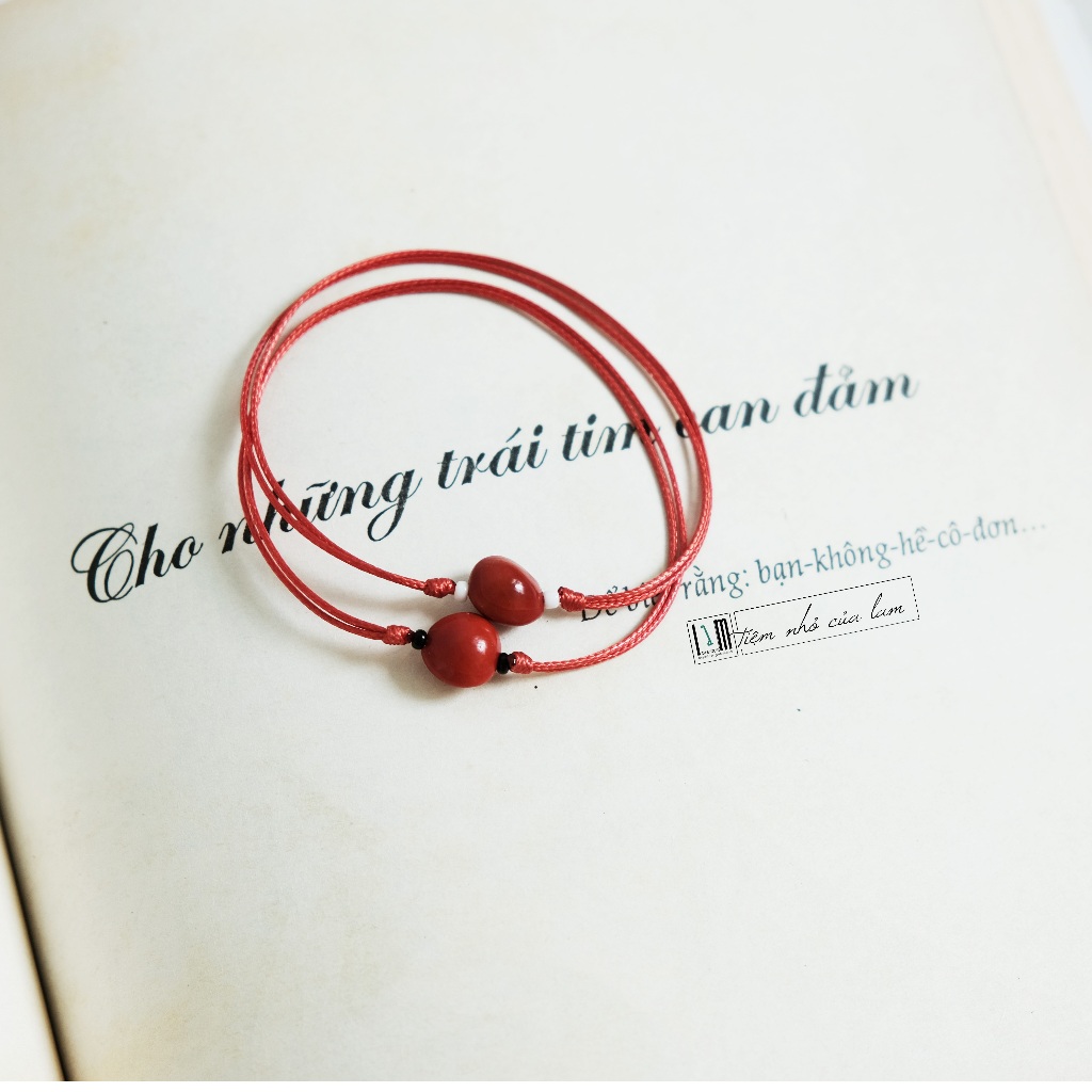 Vòng tay Hồng Đậu tương tư , vòng tay tặng người thương , vòng tay chỉ đỏ may mắn