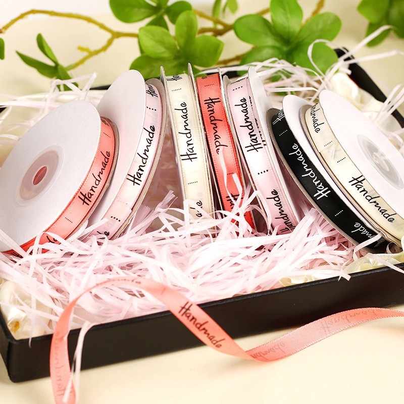 Dây Ruy Băng Gói Quà, Chữ Handmade Bản 1cm