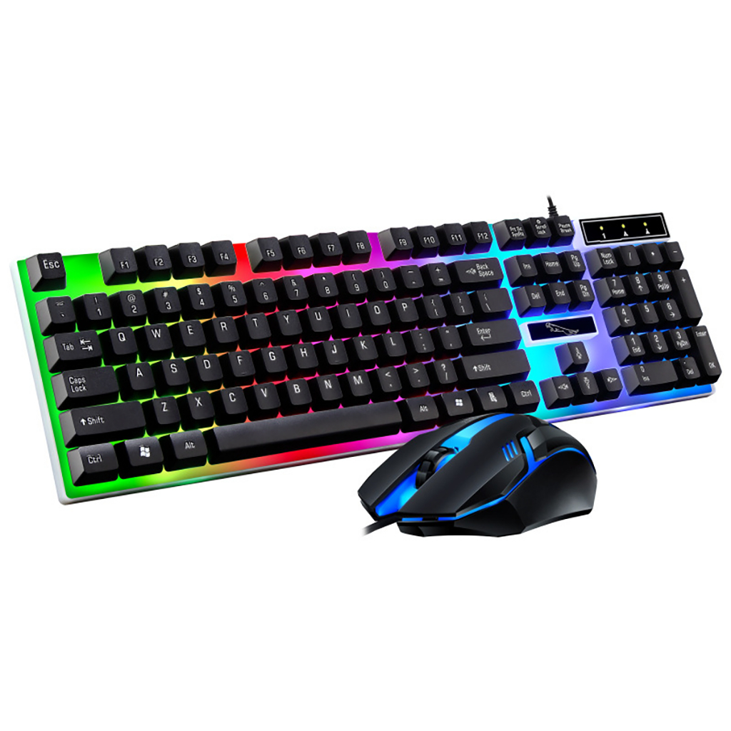 Bàn phím máy tính gaming G21, bàn phím giả cơ kèm chuột có dây với đèn Led 7 màu chuyên dùng PC ,laptop