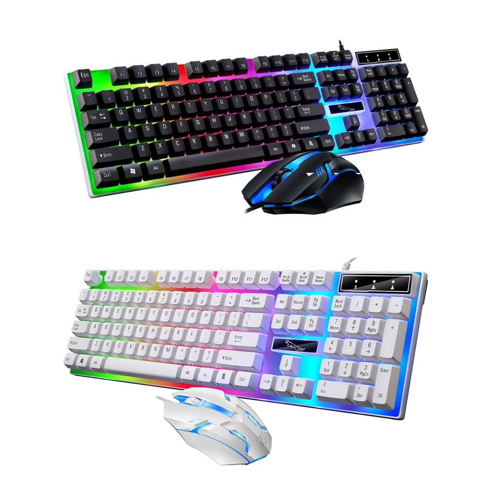 Bàn phím máy tính gaming G21, bàn phím giả cơ kèm chuột có dây với đèn Led 7 màu chuyên dùng PC ,laptop