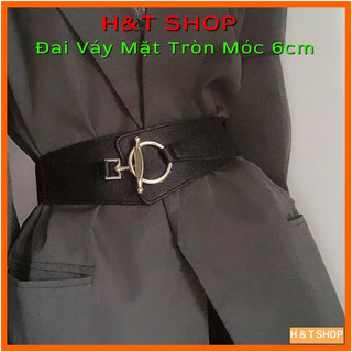 Thắt lưng váy, dây lưng vest bản to 6cm phối chun co giãn cho nữ - h&t shop