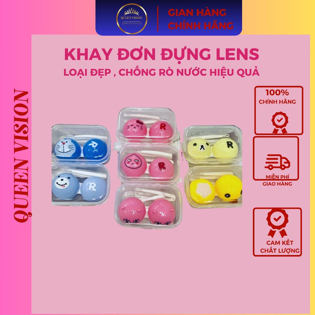 Khay đơn đựng lens hình thú cute các mẫu