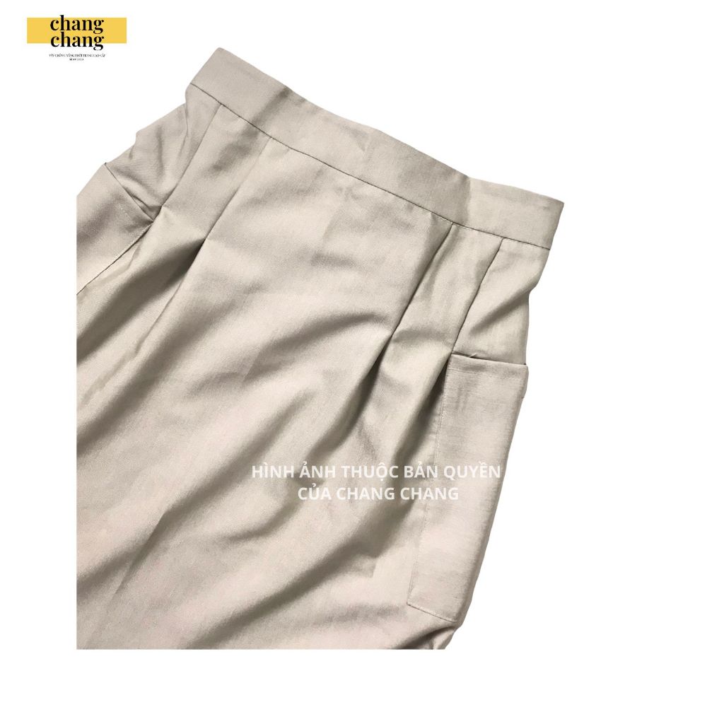 Váy Chống Nắng Lưng Thun Cài Nút Màu Đen Xếp Ly Siêu Xinh, Quây Che Nắng Thiết Kế Vải Quần Tây, VFL_Den