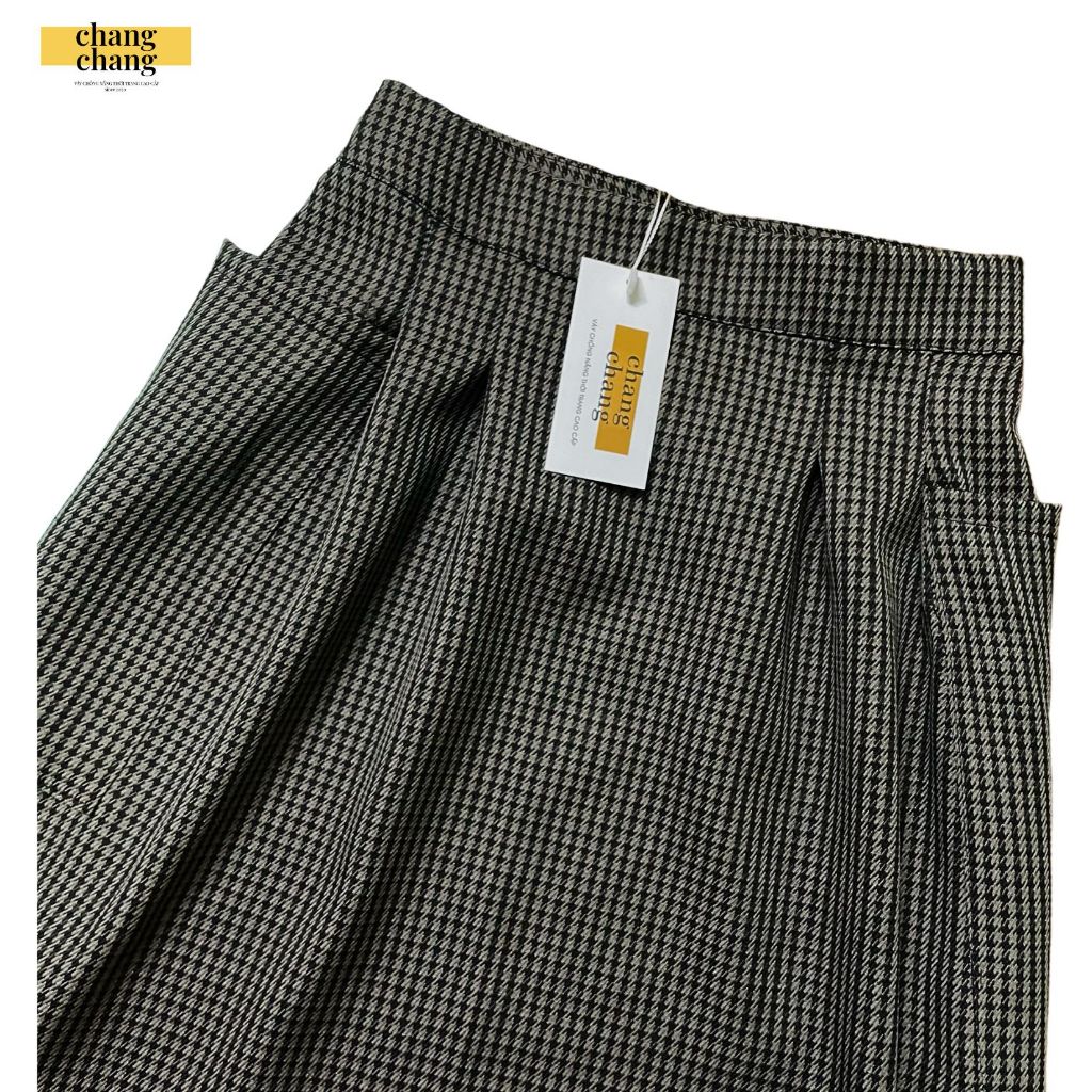 Váy Chống Nắng Lưng Thun Cài Nút Màu Đen Xếp Ly Siêu Xinh, Quây Che Nắng Thiết Kế Vải Quần Tây, VFL_Den