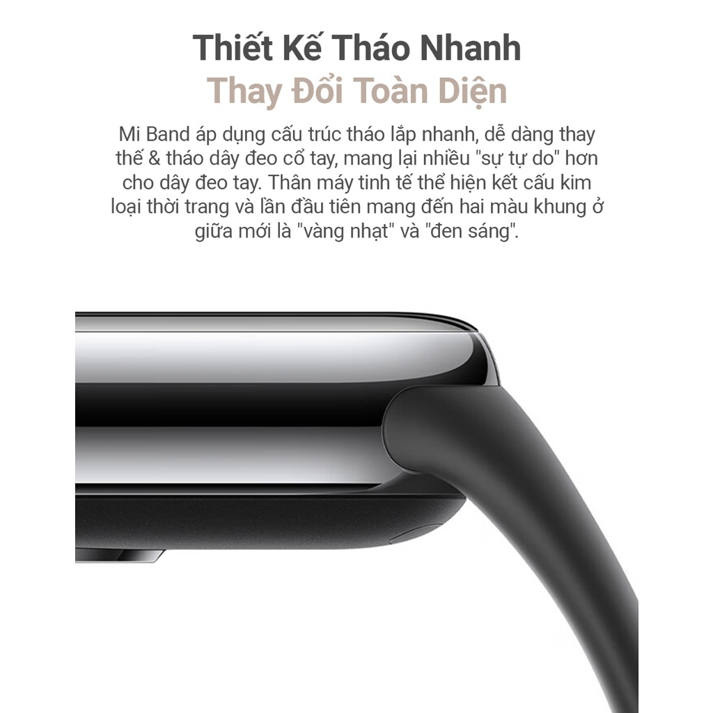 Vòng đeo tay thông minh Xiaomi Mi Band 8 M2239B1 Đen, Màn hình Amoled 1.62 inch