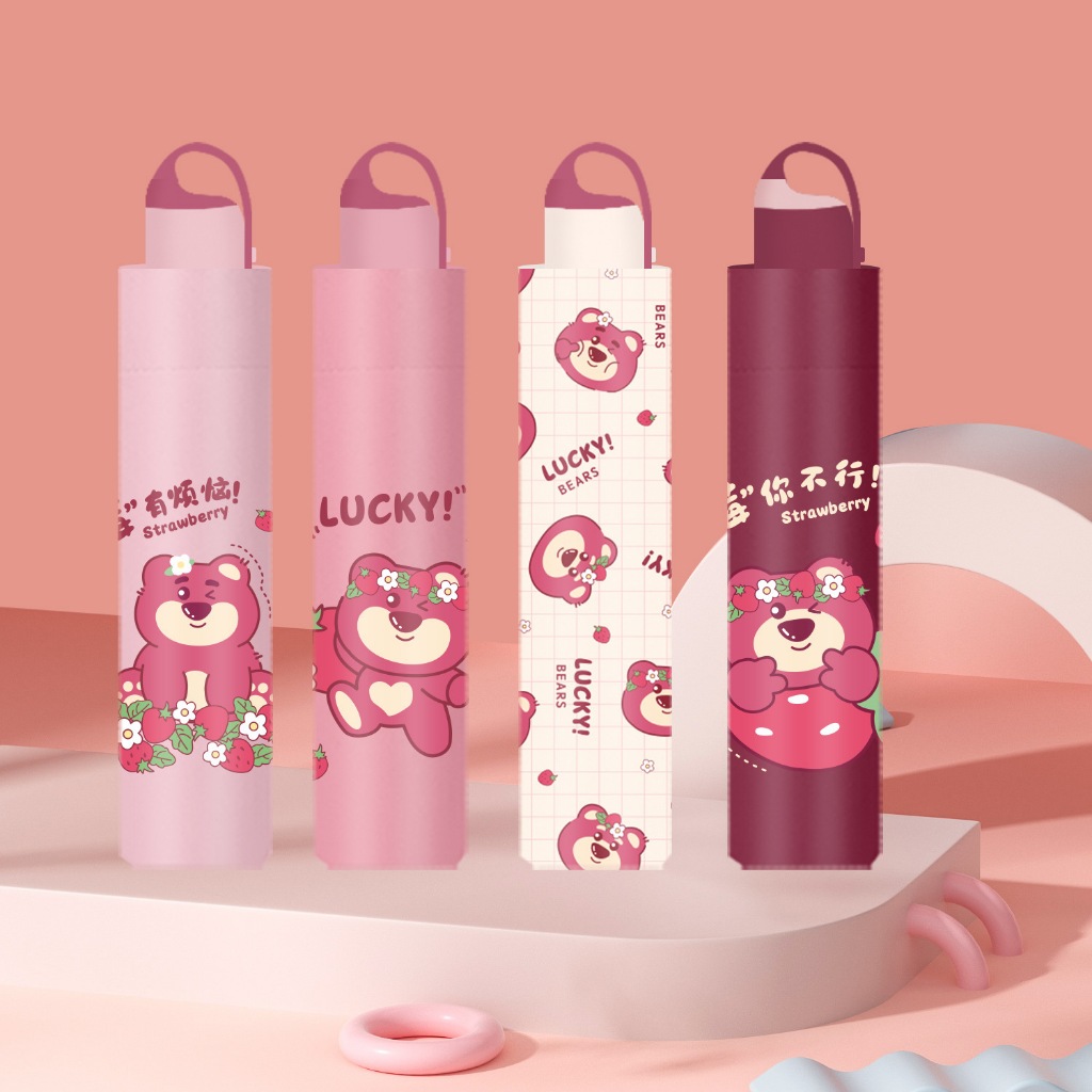 Ô dù gấp gọn, ô che mưa, che nắng chống tia UV hoạt tiết Gấu Dâu, Cinnamoroll, Kuromi siu cute