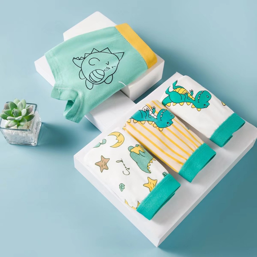 Sét 4 quần lót bé trai sịp đùi trẻ em cotton siêu thoáng cho bé từ 8-43kg