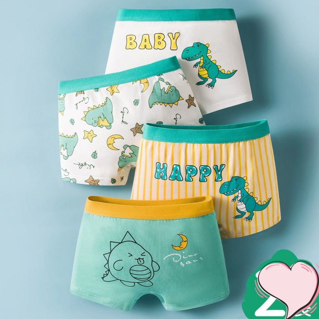 Sét 4 quần lót bé trai sịp đùi trẻ em cotton siêu thoáng cho bé từ 8-43kg