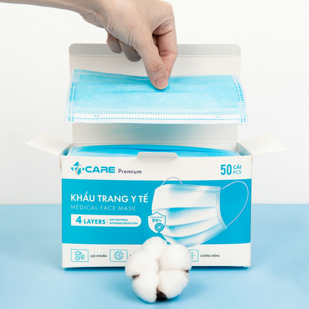 Khẩu Trang Y Tế 4 Lớp Premium Cao Cấp TTCARE Kháng Khuẩn 99%