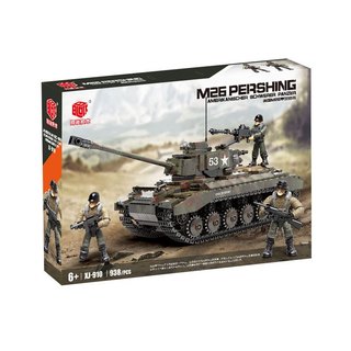 Đồ chơi lắp ráp logo mega xe tăng tank XJ-910 xếp mô hình trưng bày kèm 3 nhân vật lính army 938 mảnh ghép