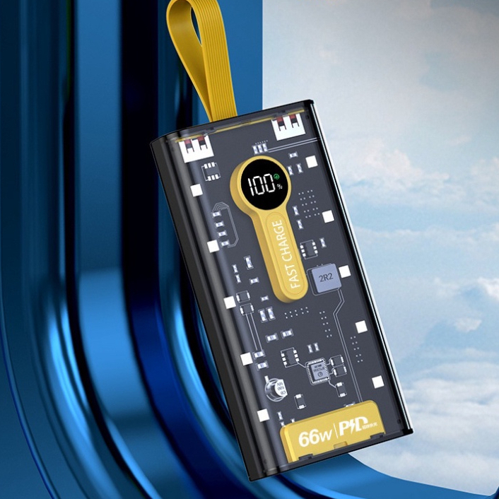 Sạc Dựng Phòng Trong Suốt 66W 20000mAh Cổng Sạc Nhanh 3.0, Sạc Nhanh 66w Thiết Kế Mới Màn Hình LED - THỎ CÔNG NGHỆ