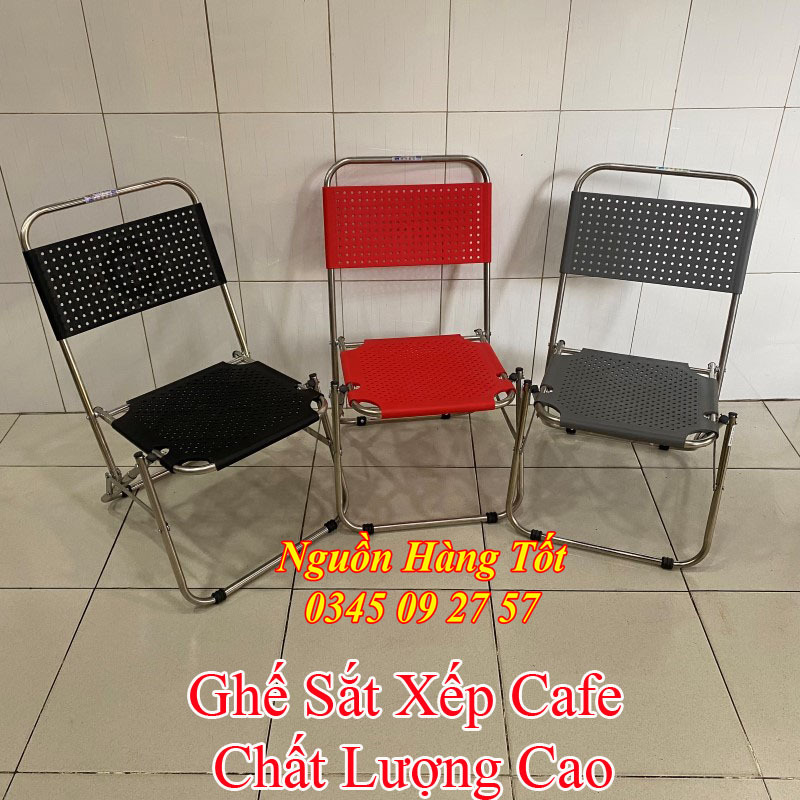 Ghế Sắt Xếp Lưng Cao NIRAN Hàng Loại 1 - Dùng Đi Cắm Trại, Du Lịch, Quán Ăn, Cafe, Bảo Hành 3 Năm