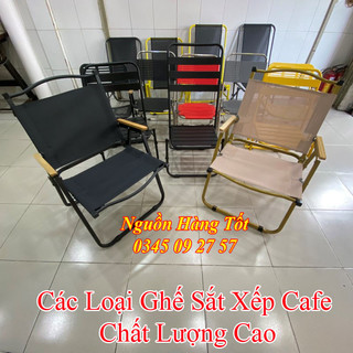 Ghế Sắt Xếp Lưng Cao NIRAN Hàng Loại 1 - Dùng Đi Cắm Trại, Du Lịch, Quán Ăn, Cafe, Bảo Hành 3 Năm