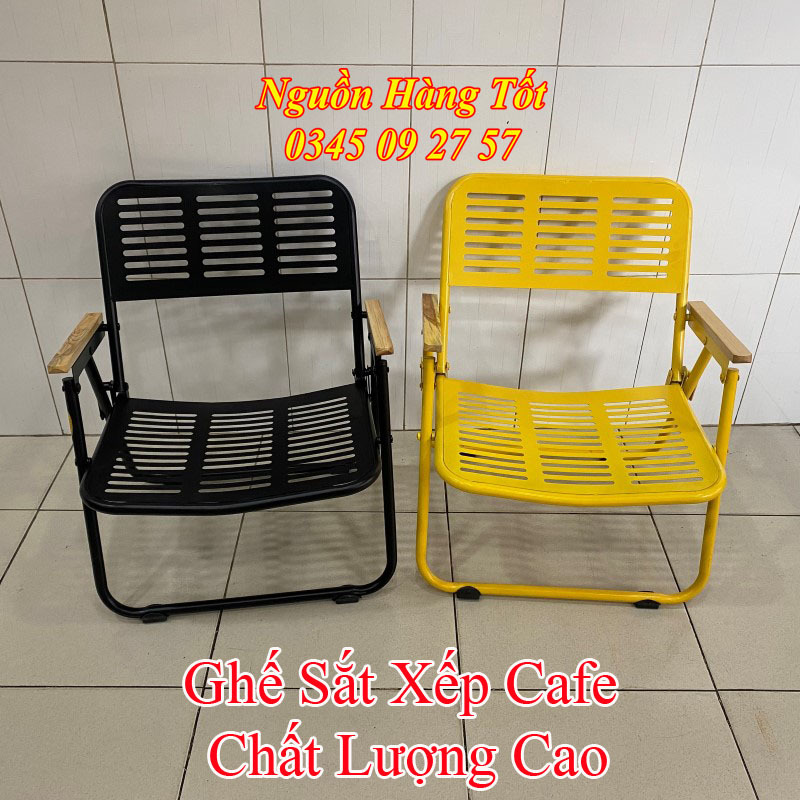 Ghế Sắt Xếp Lưng Cao NIRAN Hàng Loại 1 - Dùng Đi Cắm Trại, Du Lịch, Quán Ăn, Cafe, Bảo Hành 3 Năm