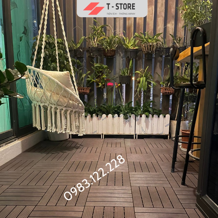 Combo 33 tấm vỉ lót sàn ban công chống trơn trượt Phòng Tắm / bể bơi, Trang trí Sân Vườn.