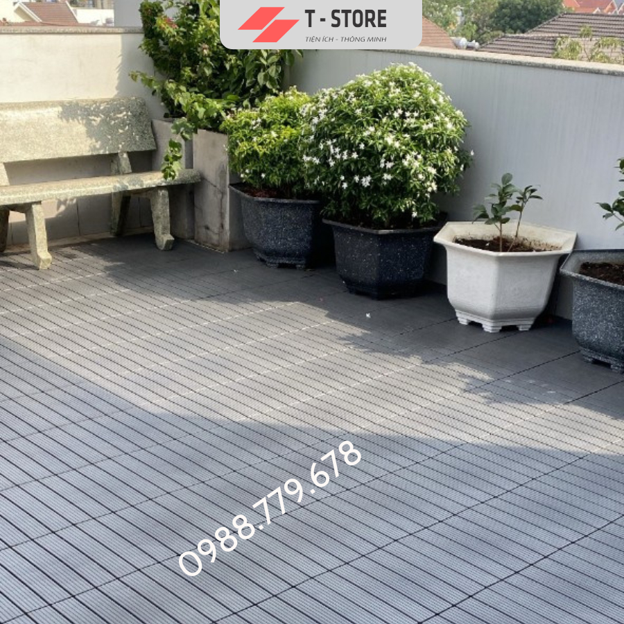 Combo 33 tấm vỉ lót sàn ban công chống trơn trượt Phòng Tắm / bể bơi, Trang trí Sân Vườn.