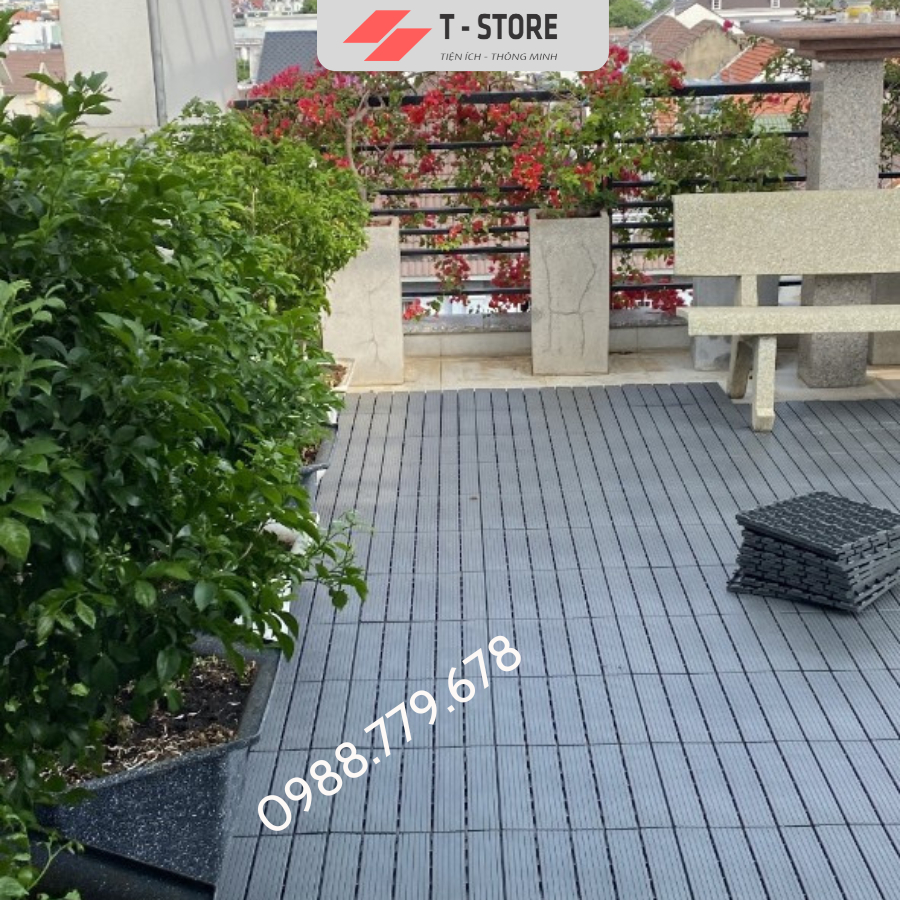 Combo 33 tấm vỉ lót sàn ban công chống trơn trượt Phòng Tắm / bể bơi, Trang trí Sân Vườn.