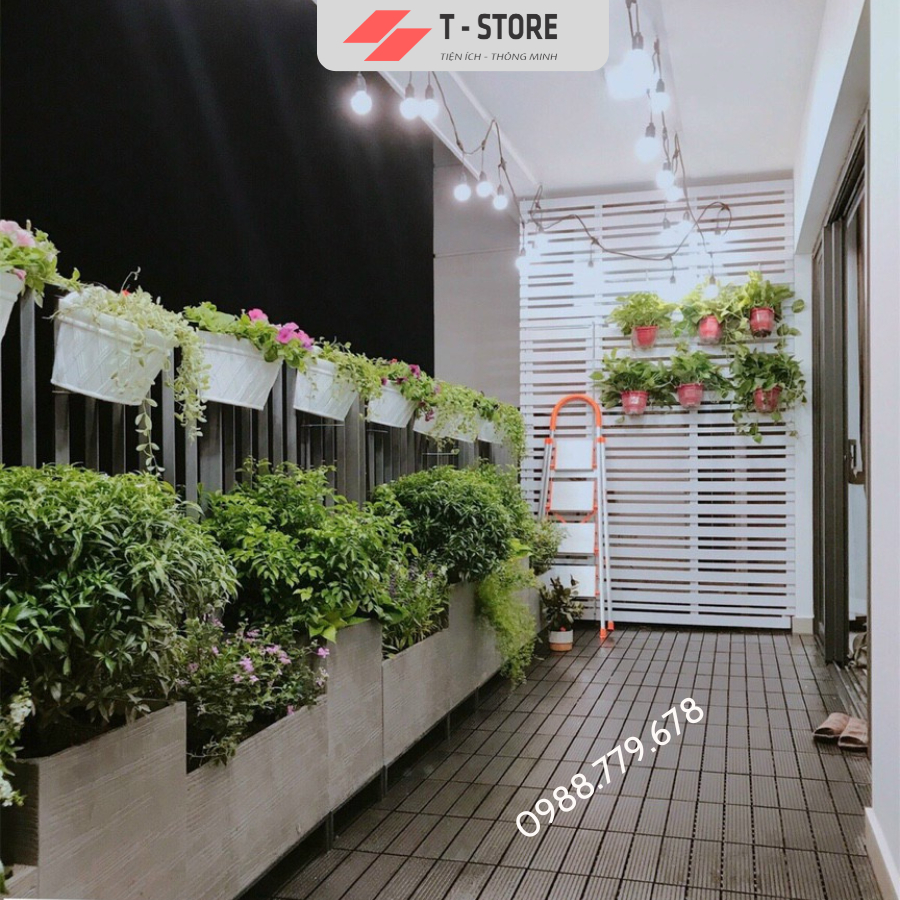 Combo 33 tấm vỉ lót sàn ban công chống trơn trượt Phòng Tắm / bể bơi, Trang trí Sân Vườn.