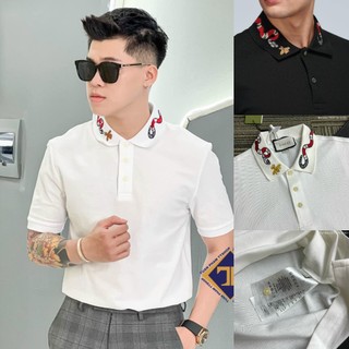 Áo polo nam g.c thêu rắn cao cấp - áo polo gu chì thêu logo cho nam