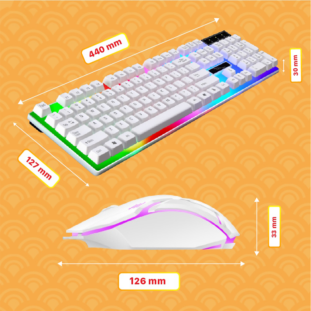 Bàn phím máy tính gaming G21, bàn phím giả cơ kèm chuột có dây với đèn Led 7 màu chuyên dùng PC ,laptop